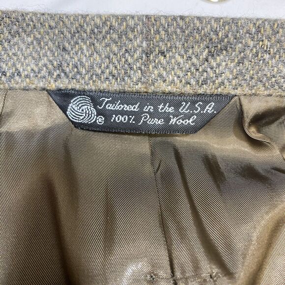 Kingsridge Madden Tweed Herringbone Blazer Men's 45R Tan Wool Preppy USA NWT - Picture 12 of 16